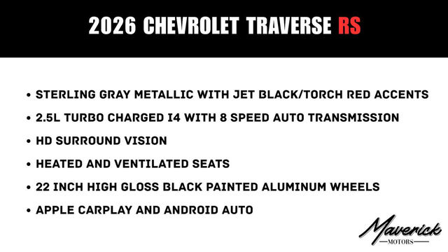 2026 Chevrolet Traverse FWD RS, photo 2 of 10