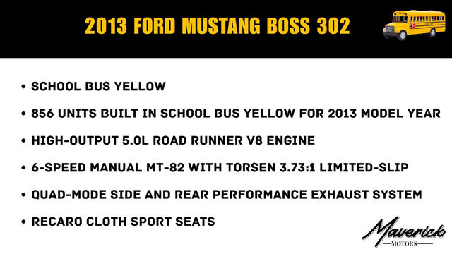 2013 Ford Mustang Boss 302 · School Bus Yellow, photo 2 of 10